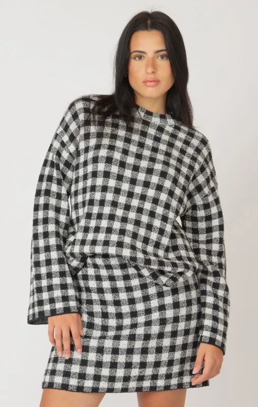 Checked Knit Top- dex sold by Uforia Muse