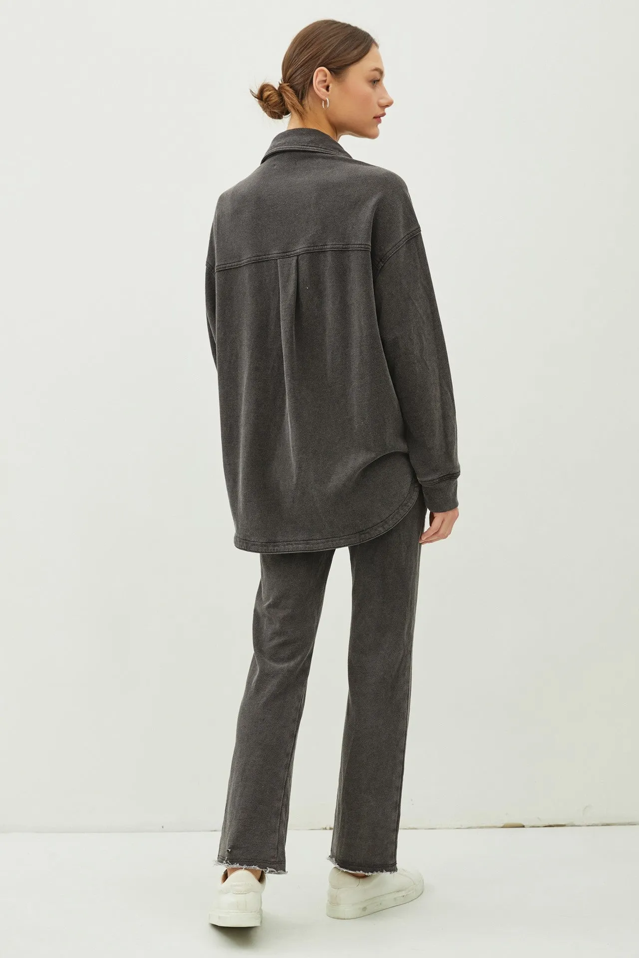 Knit Denim Shacket- Blk sold by Uforia Muse product image thumbnail 4