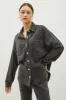 Knit Denim Shacket- Blk sold by Uforia Muse