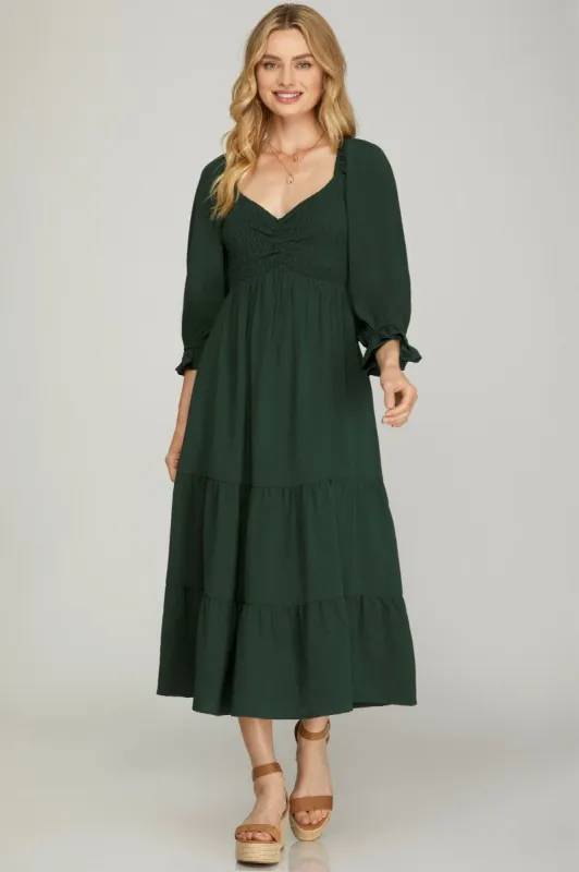 Cassandra Dress-Green sold by Uforia Muse