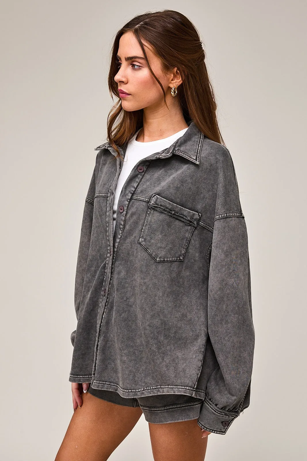 Charcoal Mineral Shacket sold by Uforia Muse product image thumbnail 2