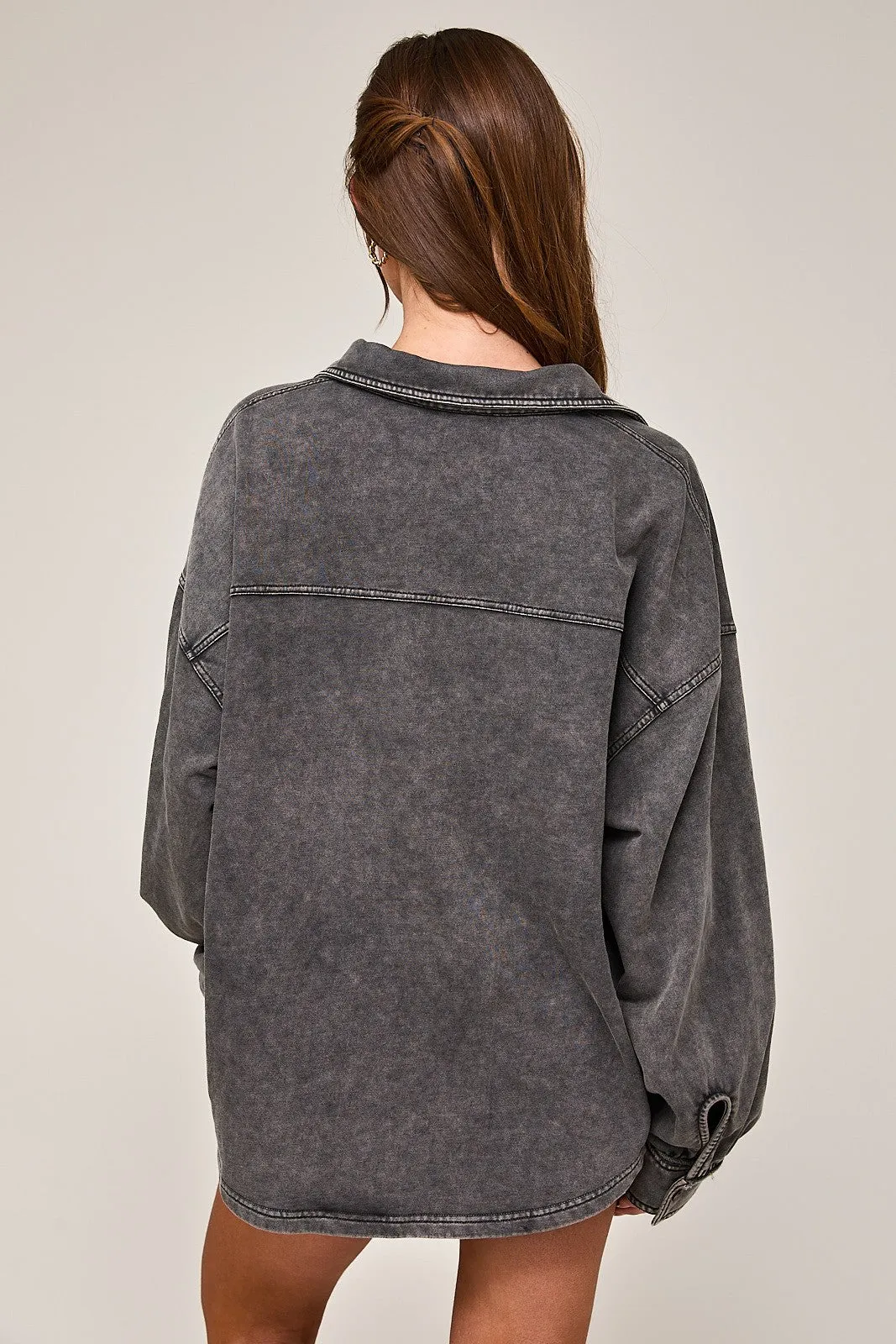 Charcoal Mineral Shacket sold by Uforia Muse product image thumbnail 3