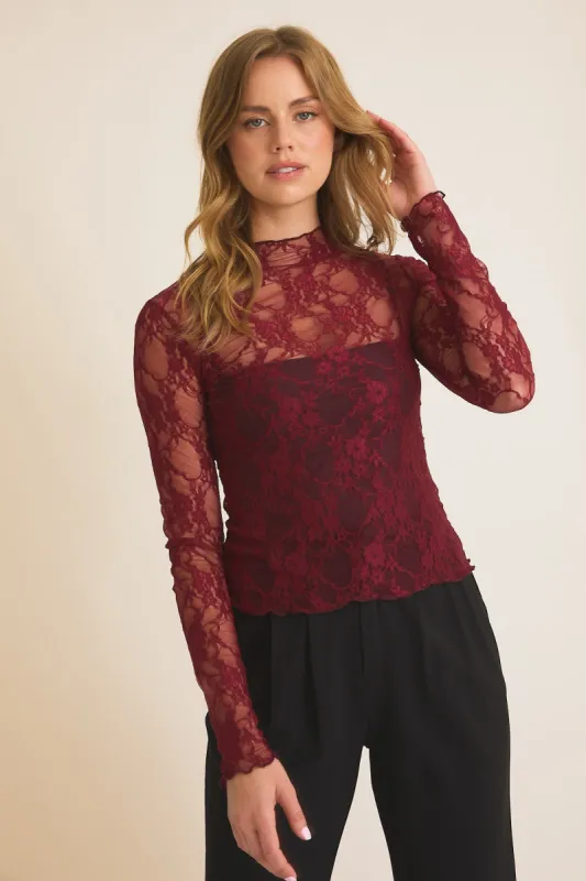 Ruby Lace Top sold by Uforia Muse