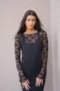 Black Lace Long Sleeve sold by Uforia Muse