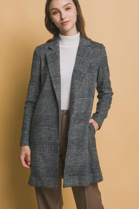 Plaid Open Coat - Love Tree sold by Uforia Muse