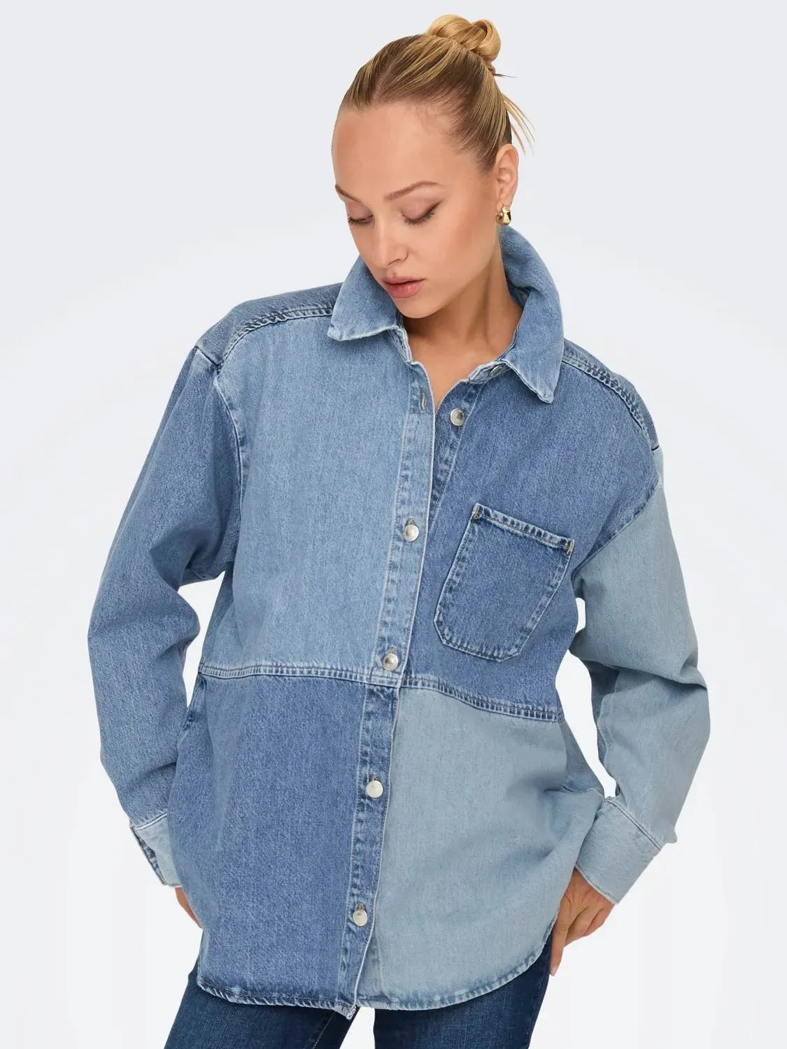 Reworked Denim Shirt- sold by Uforia Muse product image thumbnail 4