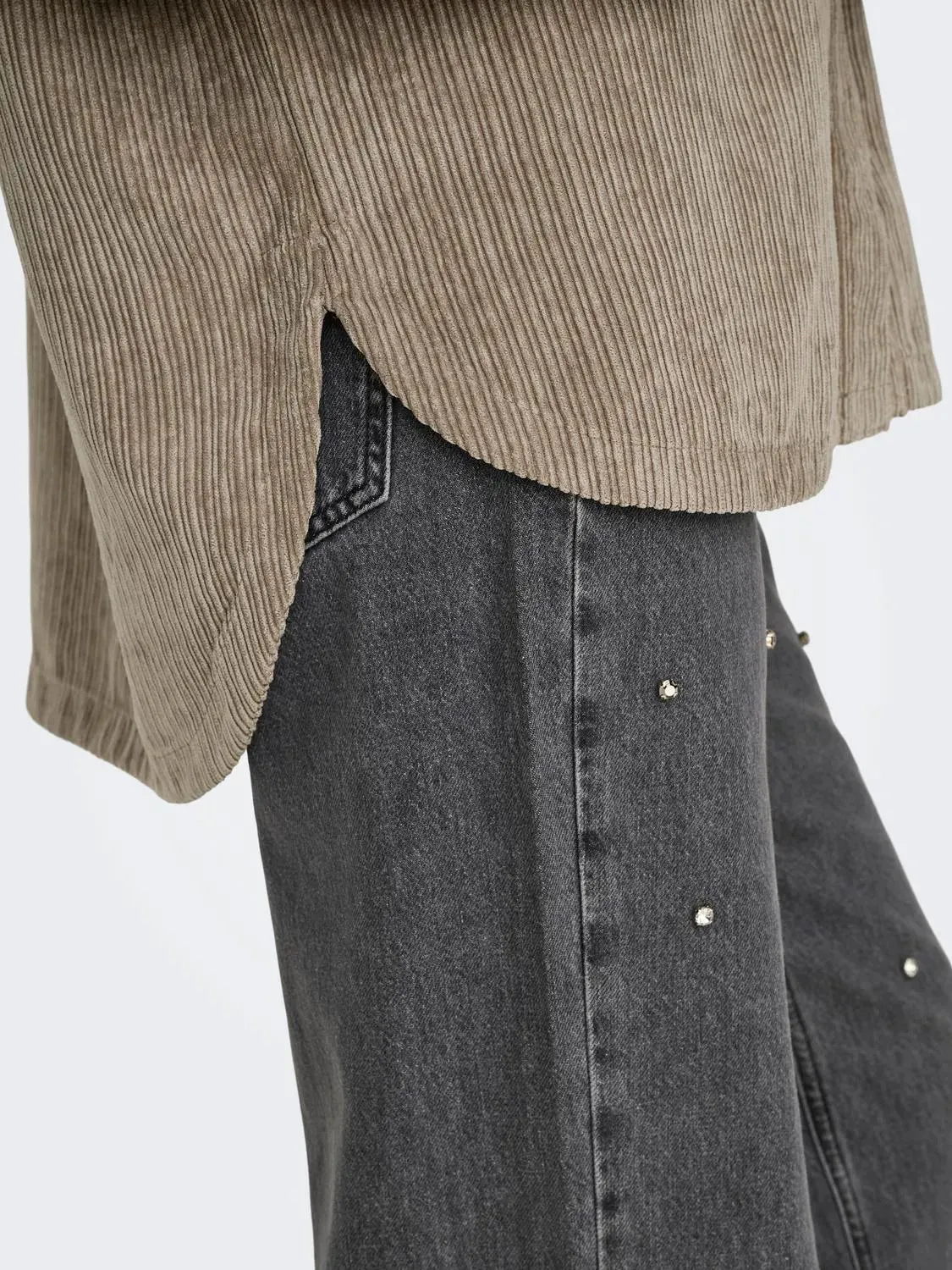 Jannie Cord Shirt- Mushroom sold by Uforia Muse product image thumbnail 3