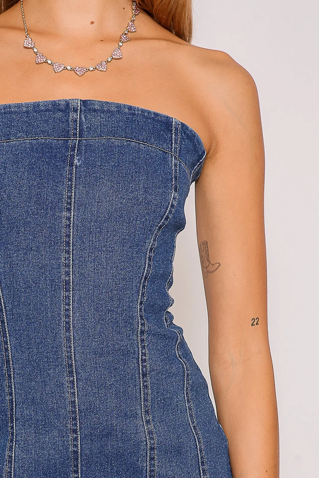 Darling Denim Dress sold by Uforia Muse product image thumbnail 5
