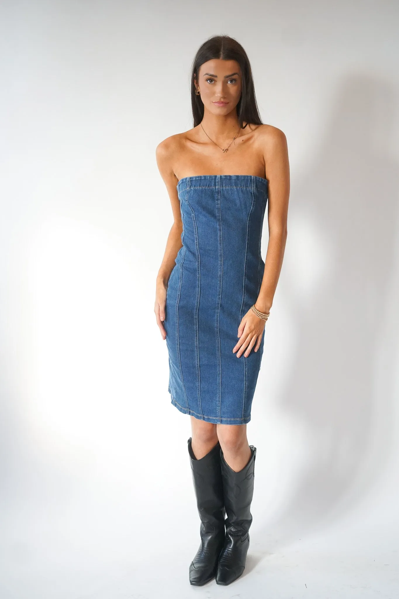 Darling Denim Dress sold by Uforia Muse product image thumbnail 2