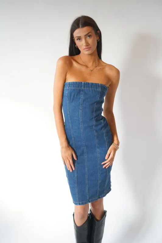 Darling Denim Dress sold by Uforia Muse