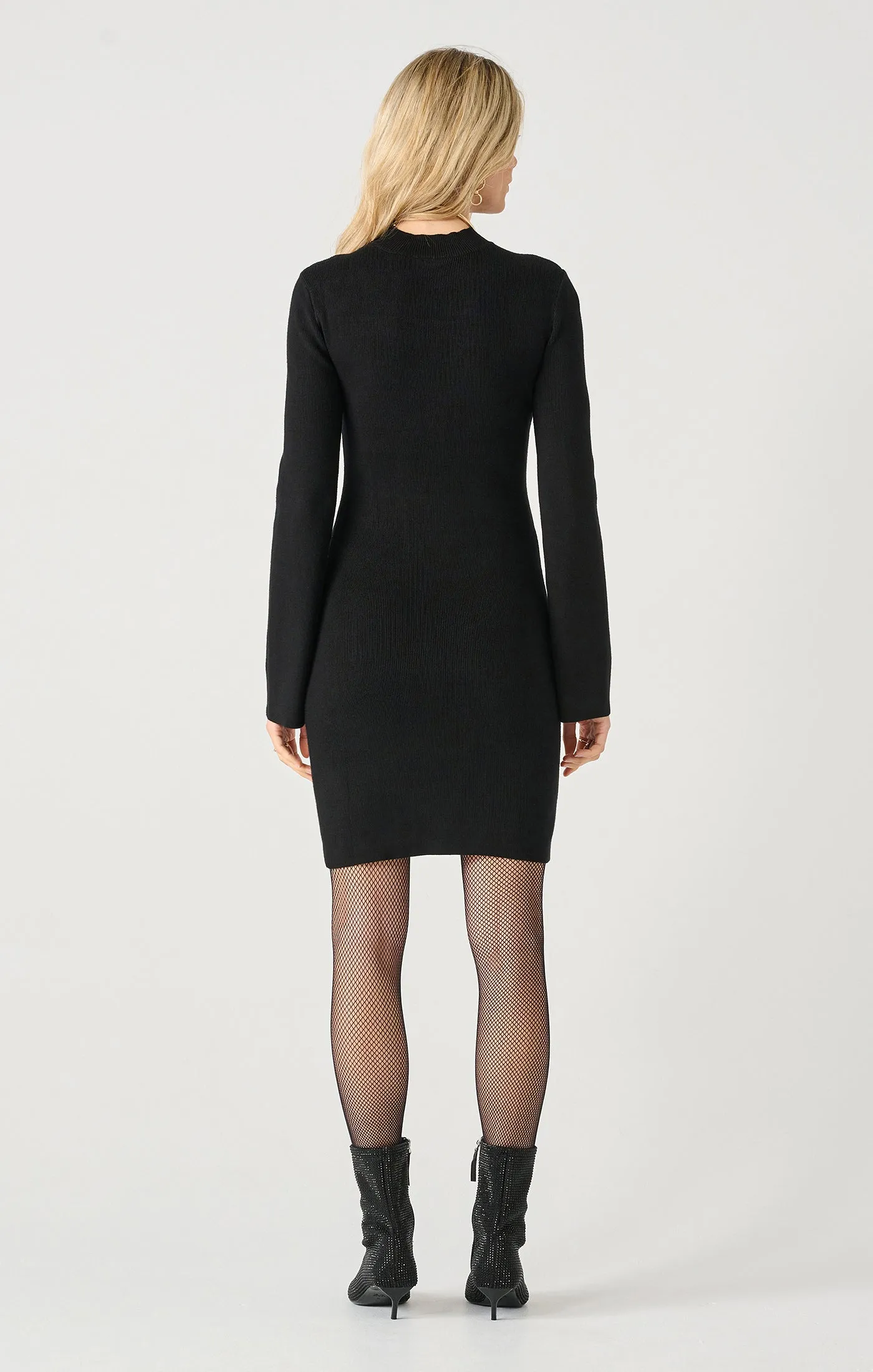 Mockneck Mini Dress- Black Tape sold by Uforia Muse product image thumbnail 2