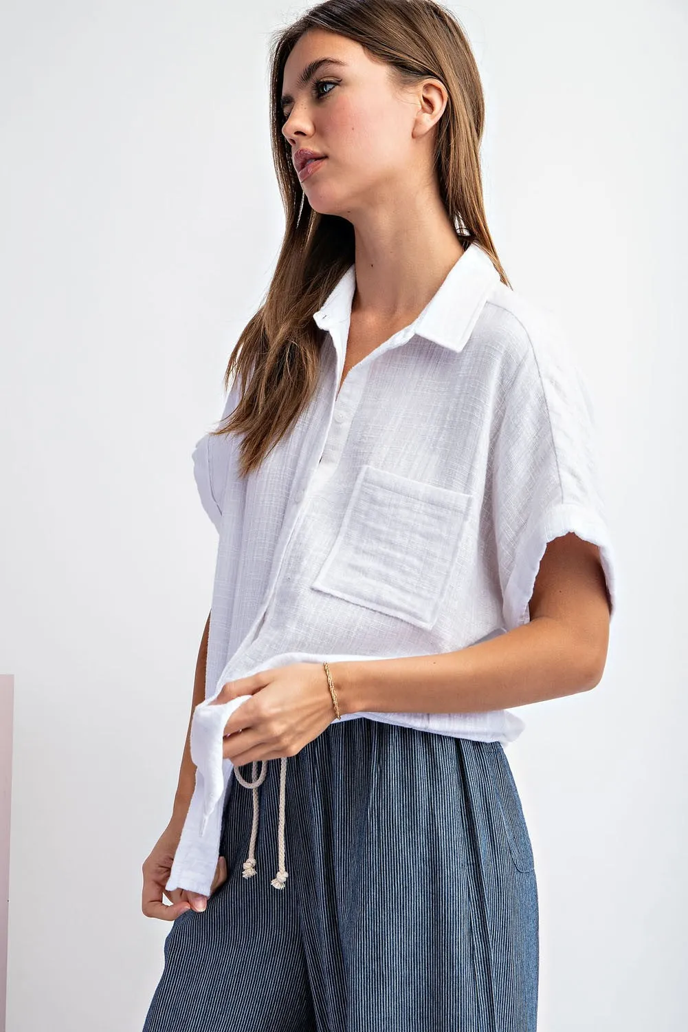 Tanya Gauze Shirt sold by Uforia Muse product image thumbnail 4