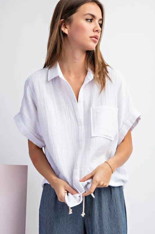 Tanya Gauze Shirt sold by Uforia Muse