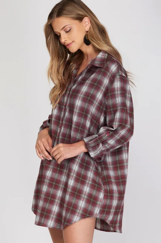 Plaid Tunic Shirt sold by Uforia Muse