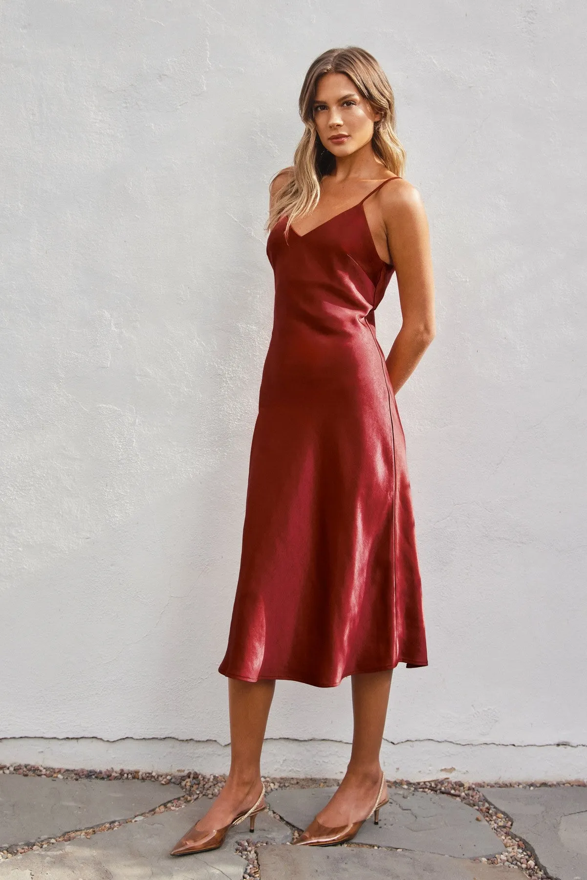 Baxter Slip Dress-Ruby sold by Uforia Muse