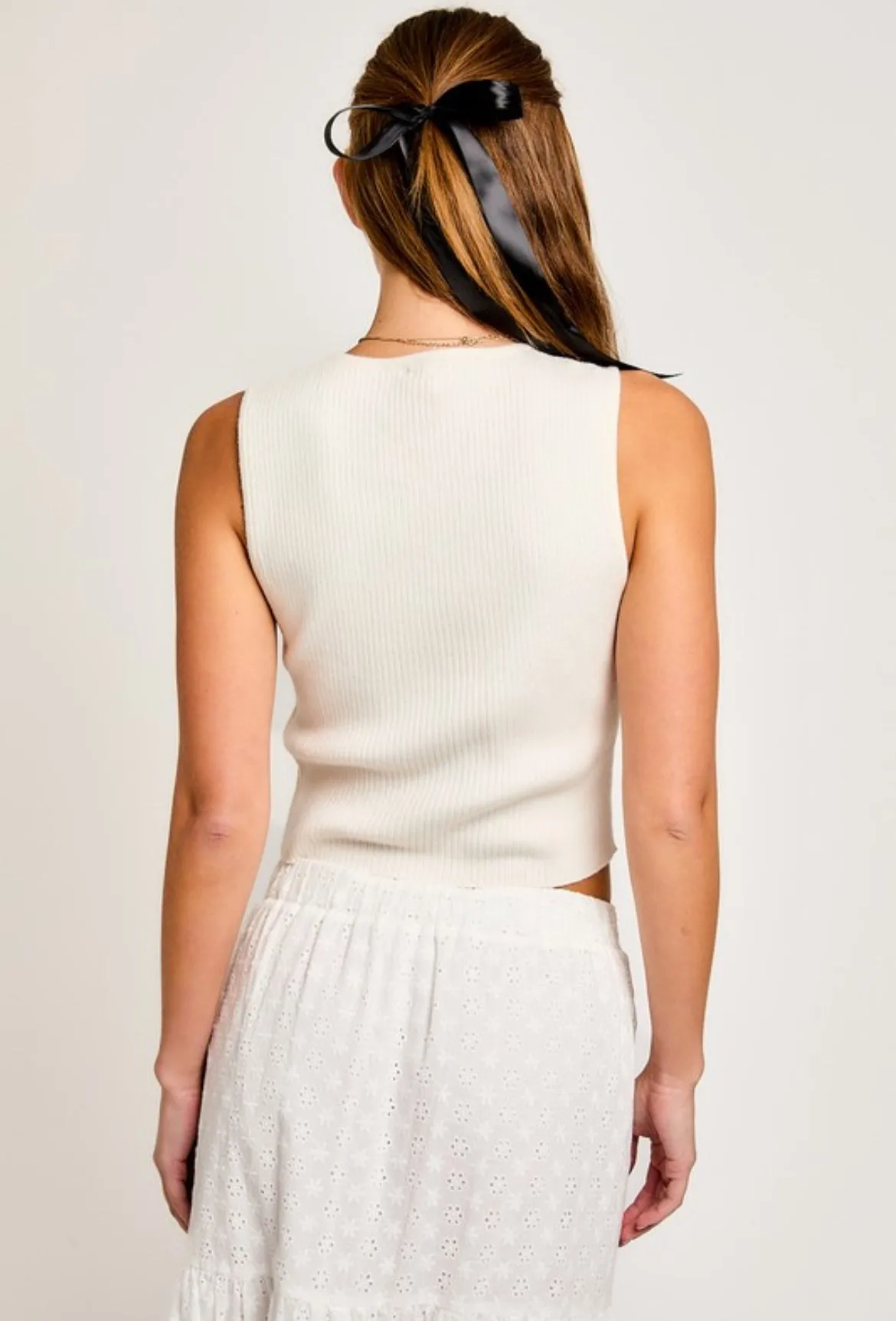 Bow Top - Cream sold by Uforia Muse product image thumbnail 2