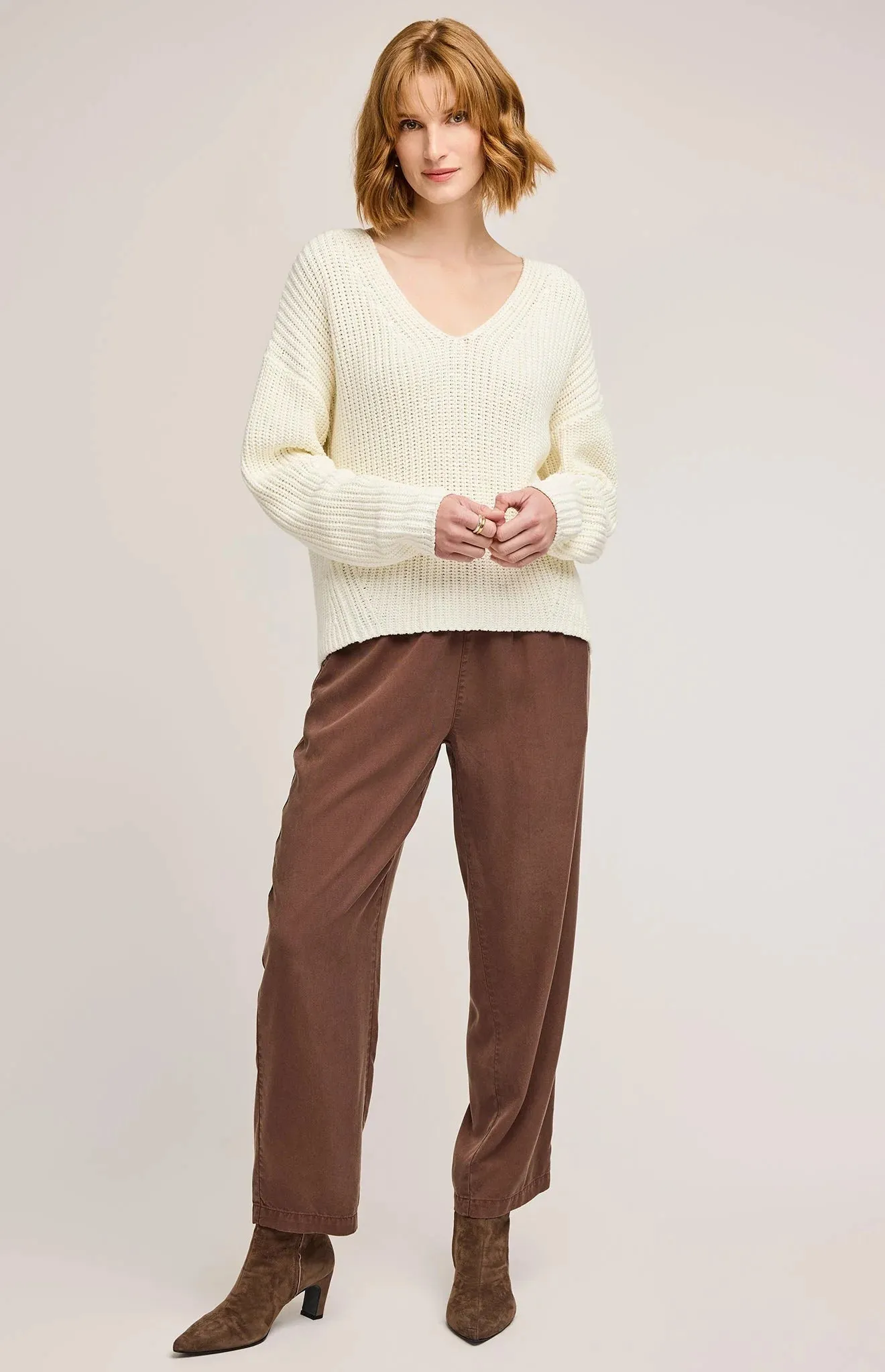 Spencer V-Neck Sweater- Gentle Fawn sold by Uforia Muse product image thumbnail 4