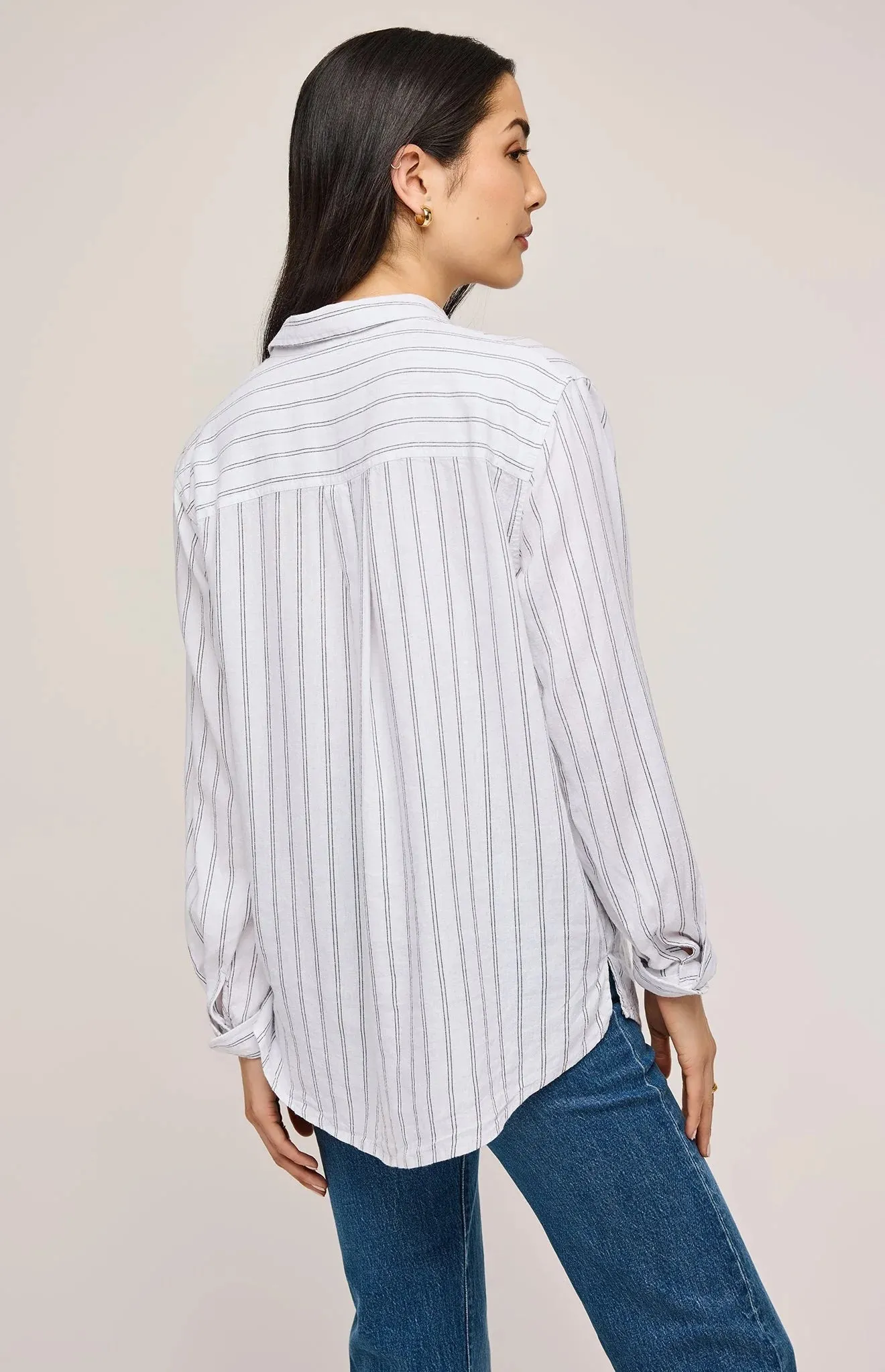 Dominique Stripe Shirt- Gentle Fawn sold by Uforia Muse product image thumbnail 2
