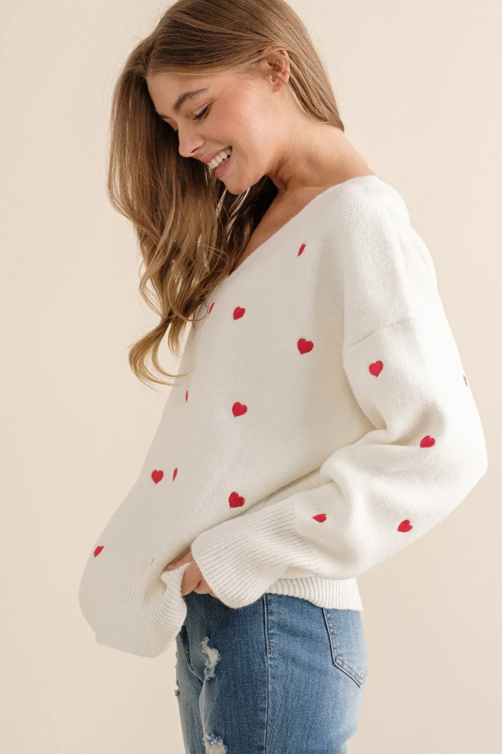 Valentina Hearts Sweater sold by Uforia Muse product image thumbnail 3