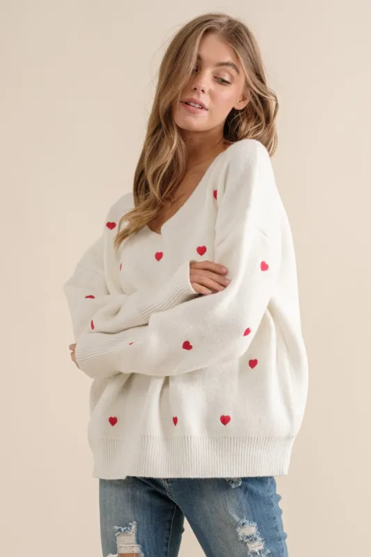 Valentina Hearts Sweater sold by Uforia Muse