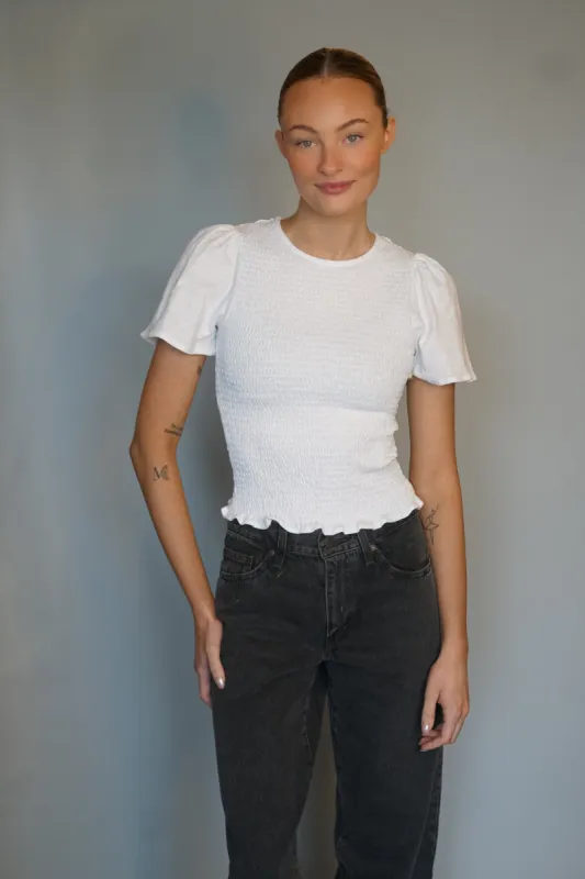 Smocking Top-Black Tape sold by Uforia Muse