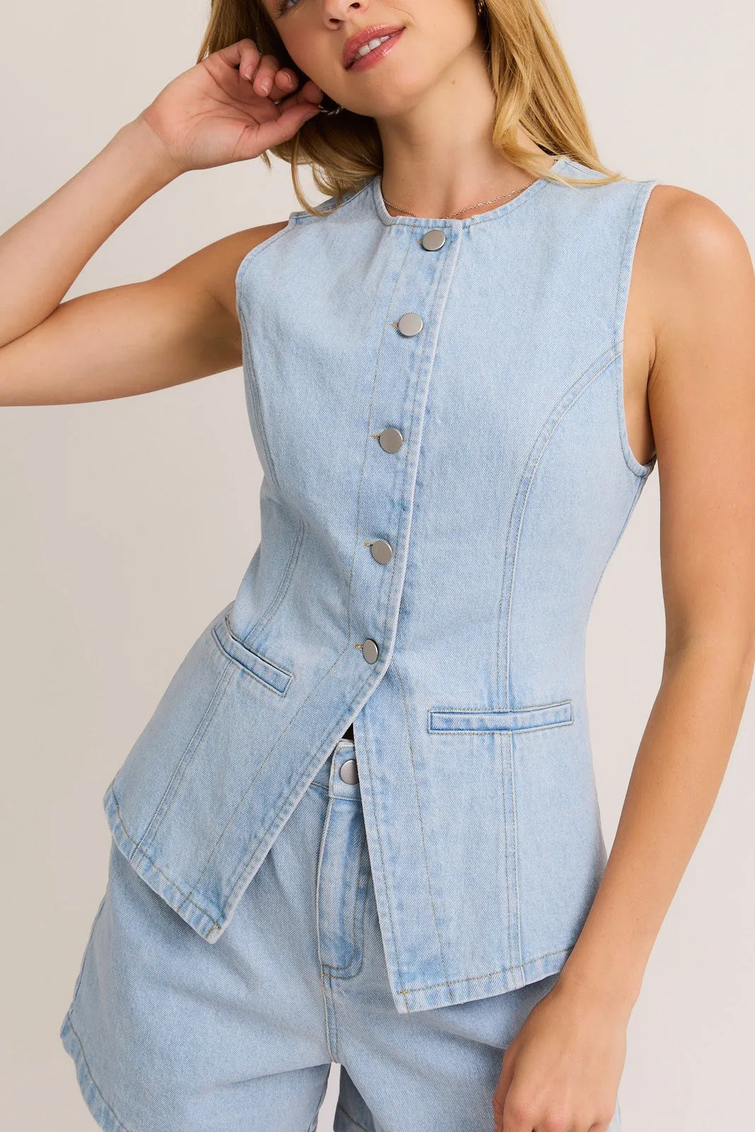 Felicity Denim Vest sold by Uforia Muse product image thumbnail 5
