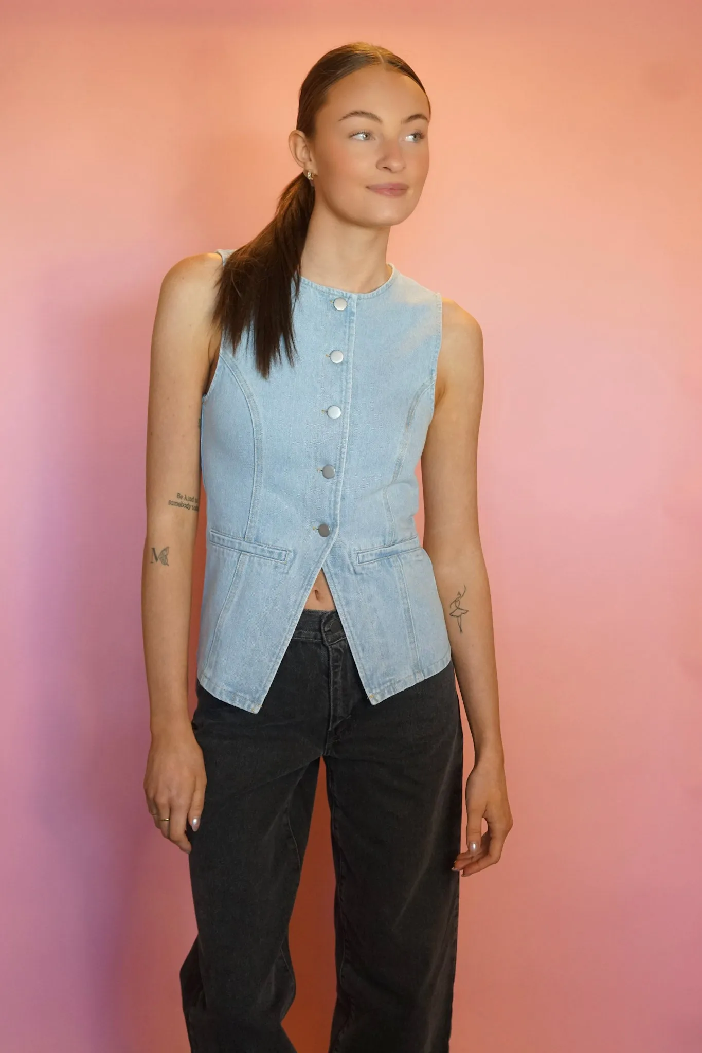 Felicity Denim Vest sold by Uforia Muse product image thumbnail 2
