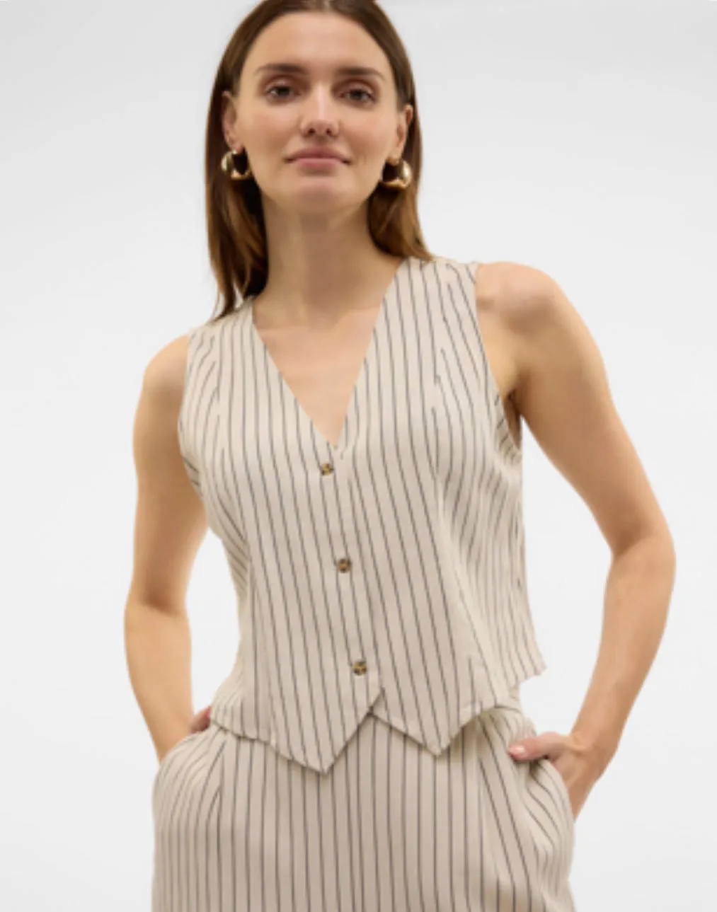Milo Stripe Vest Vero Moda sold by Uforia Muse product image thumbnail 3