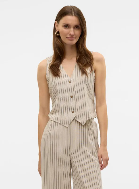 Milo Stripe Vest Vero Moda sold by Uforia Muse