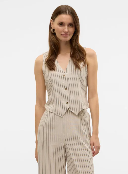 Milo Stripe Vest Vero Moda sold by Uforia Muse