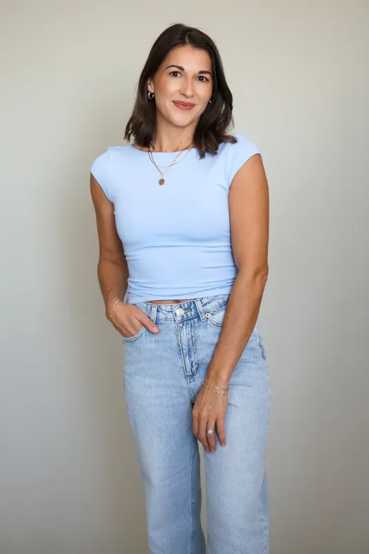 Brida Cap Sleeve- Blue sold by Uforia Muse