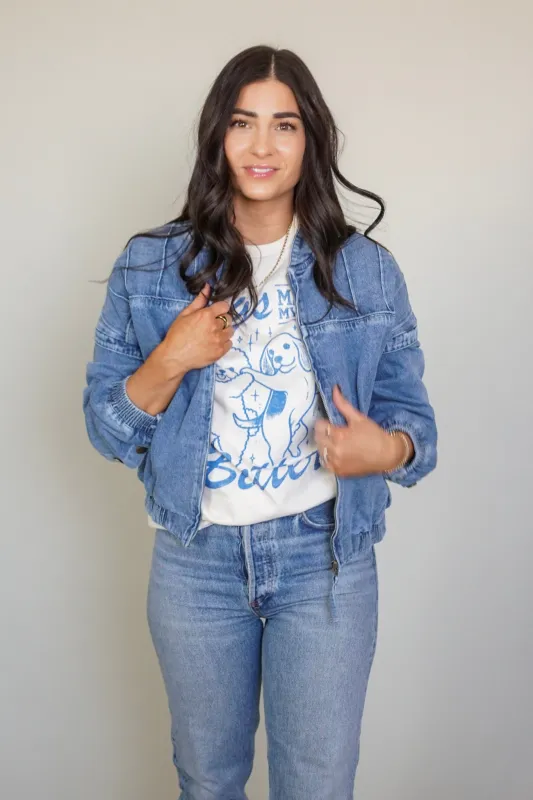 Annie Denim Bomber- Shop Teach sold by Uforia Muse