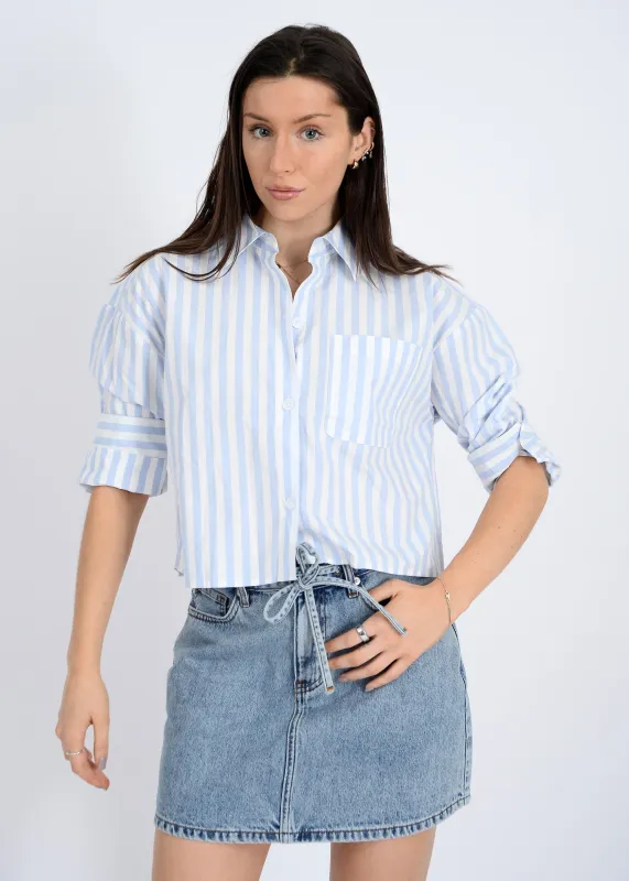 Kerwin Cropped Stripe Shirt- Rd Style sold by Uforia Muse