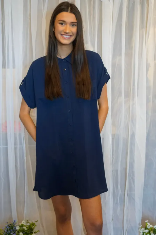 Eloise Shirt Dress- She & Sky sold by Uforia Muse
