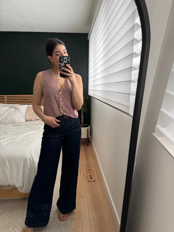 Capri Crochet Vest-ROSE-Shop Teach sold by Uforia Muse