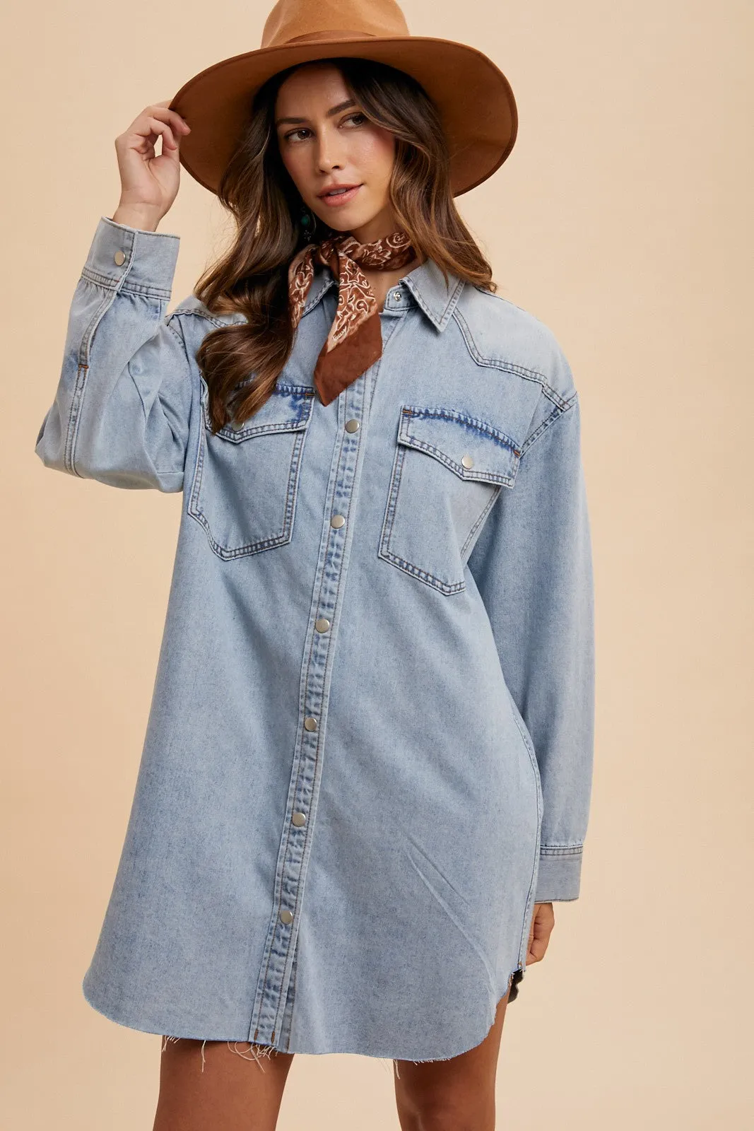 Ellie Denim Shirt Dress sold by Uforia Muse