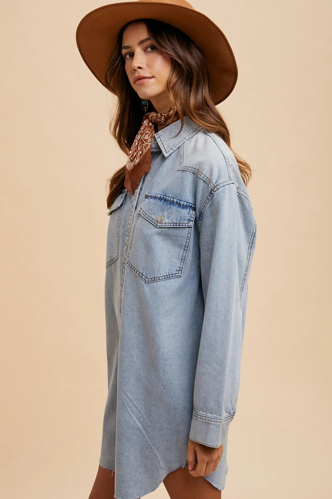 Ellie Denim Shirt Dress sold by Uforia Muse product image thumbnail 3