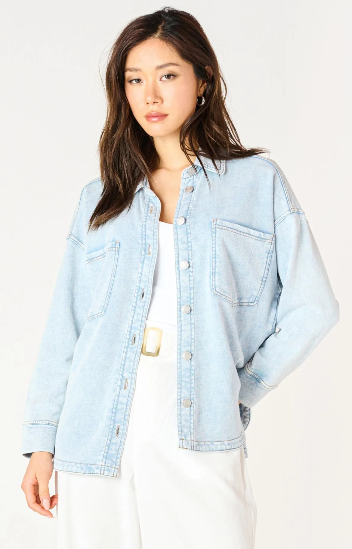 Everything Knit Denim Jacket- Dex sold by Uforia Muse