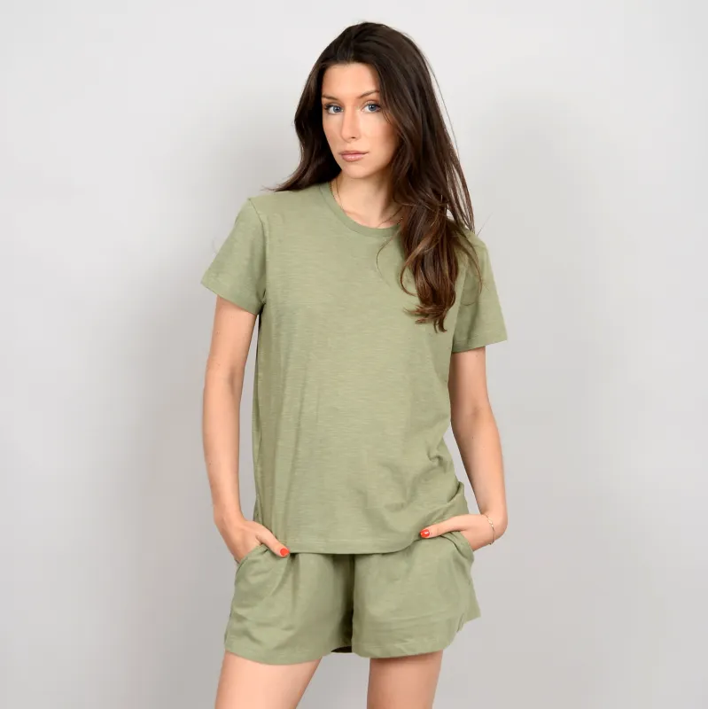 Olivianna Crewneck Tee-Moss- Rd Style sold by Uforia Muse