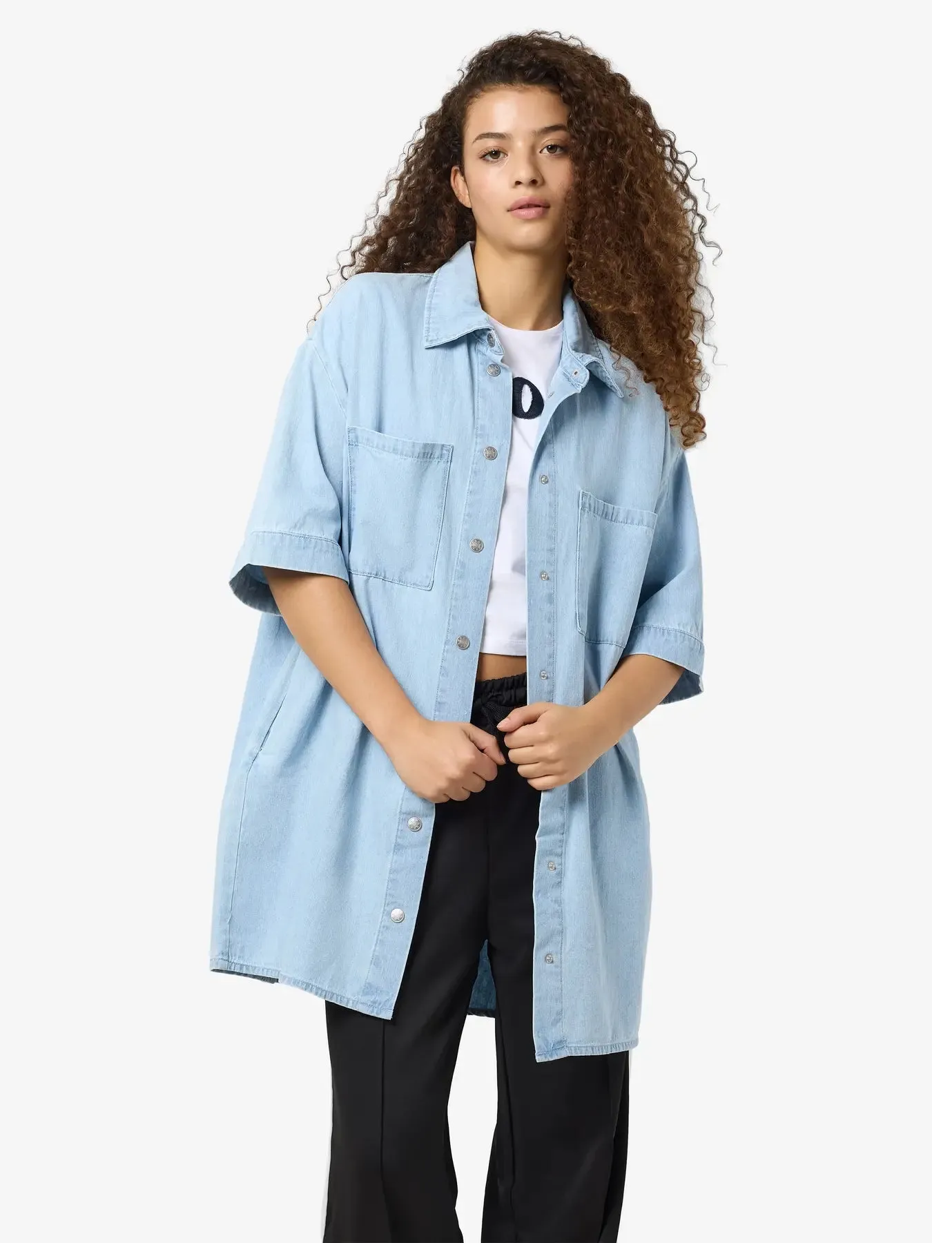 Oversize Denim Shirt Dress- Noisy May sold by Uforia Muse product image thumbnail 4