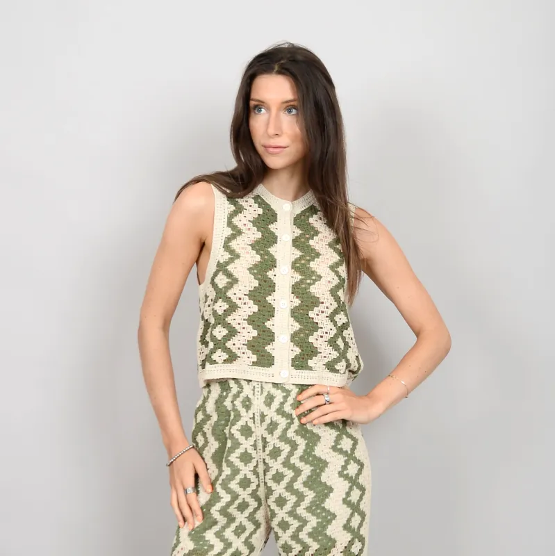 Natural Green Zig Tank- Rd Style sold by Uforia Muse