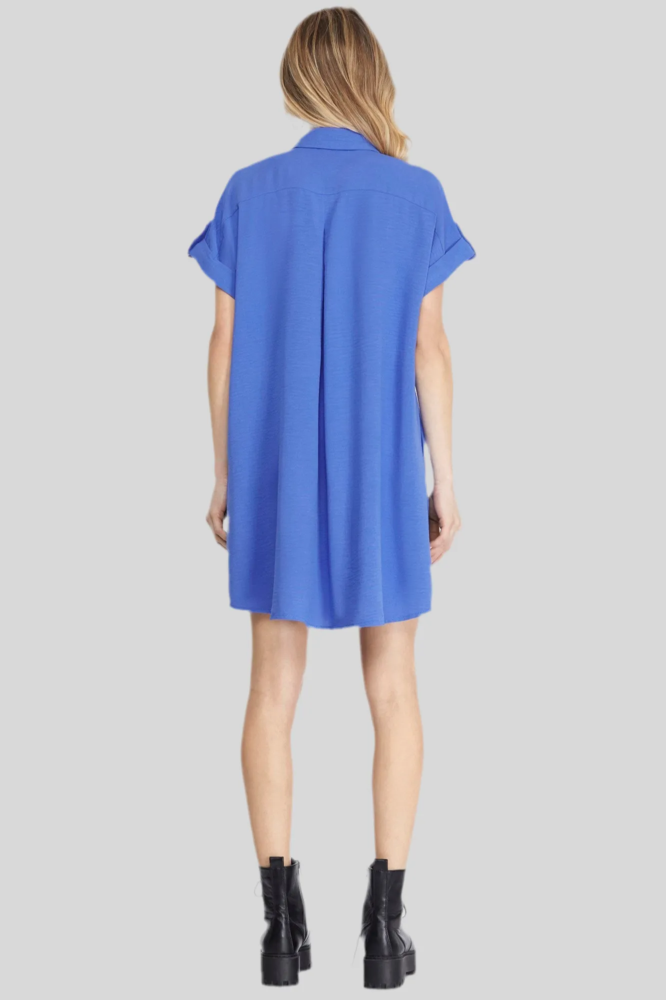 Eloise Shirt Dress - Cobalt - She & Sky sold by Uforia Muse product image thumbnail 2