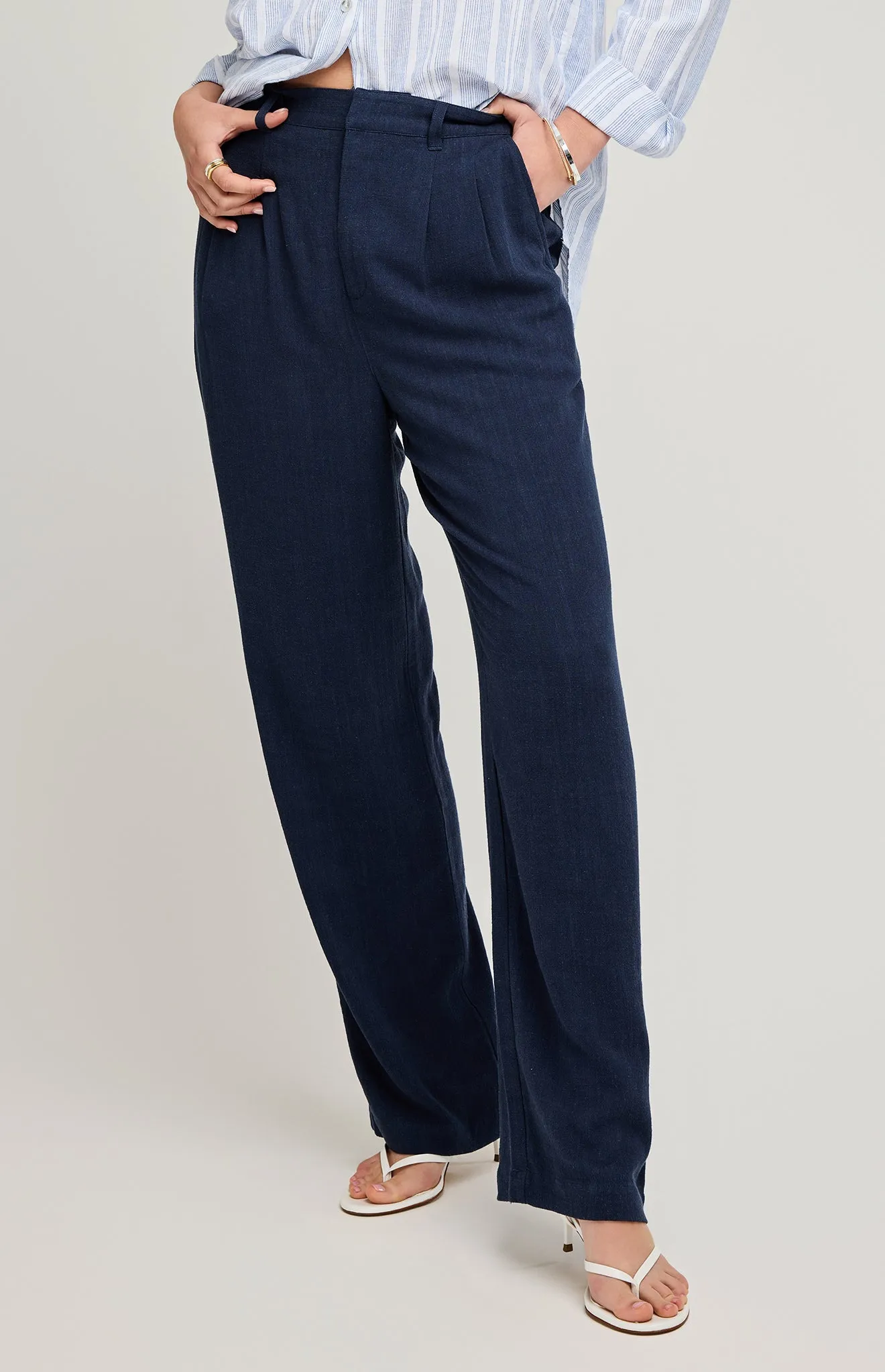 Navy Elliott Trouser- Gentle Fawn sold by Uforia Muse