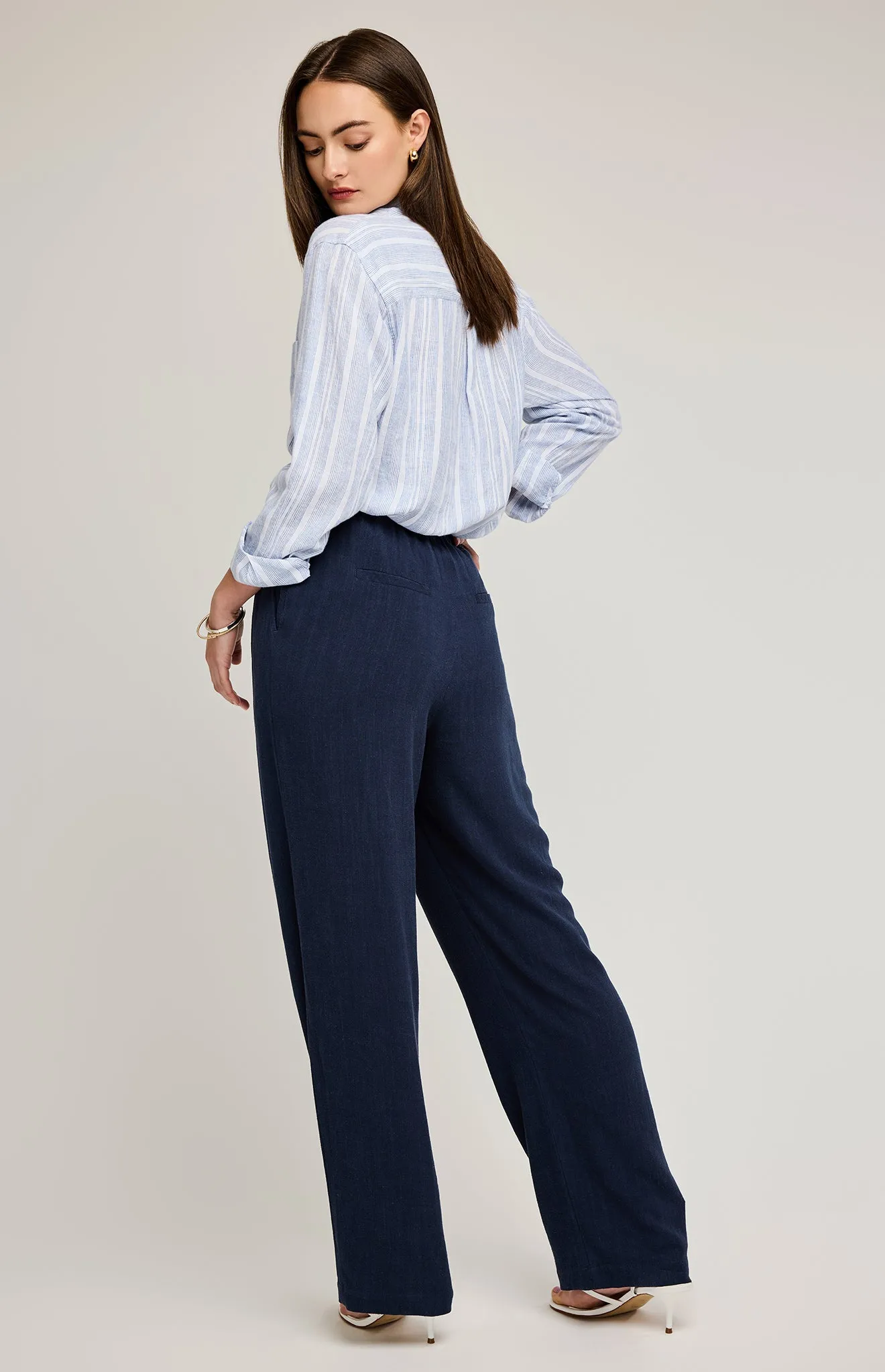 Navy Elliott Trouser- Gentle Fawn sold by Uforia Muse product image thumbnail 2