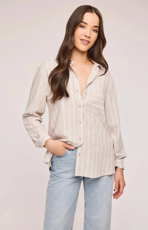 Portia stripe Button Down- Gentle Fawn sold by Uforia Muse