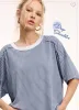 Maze Striped Tee- Denim sold by Uforia Muse