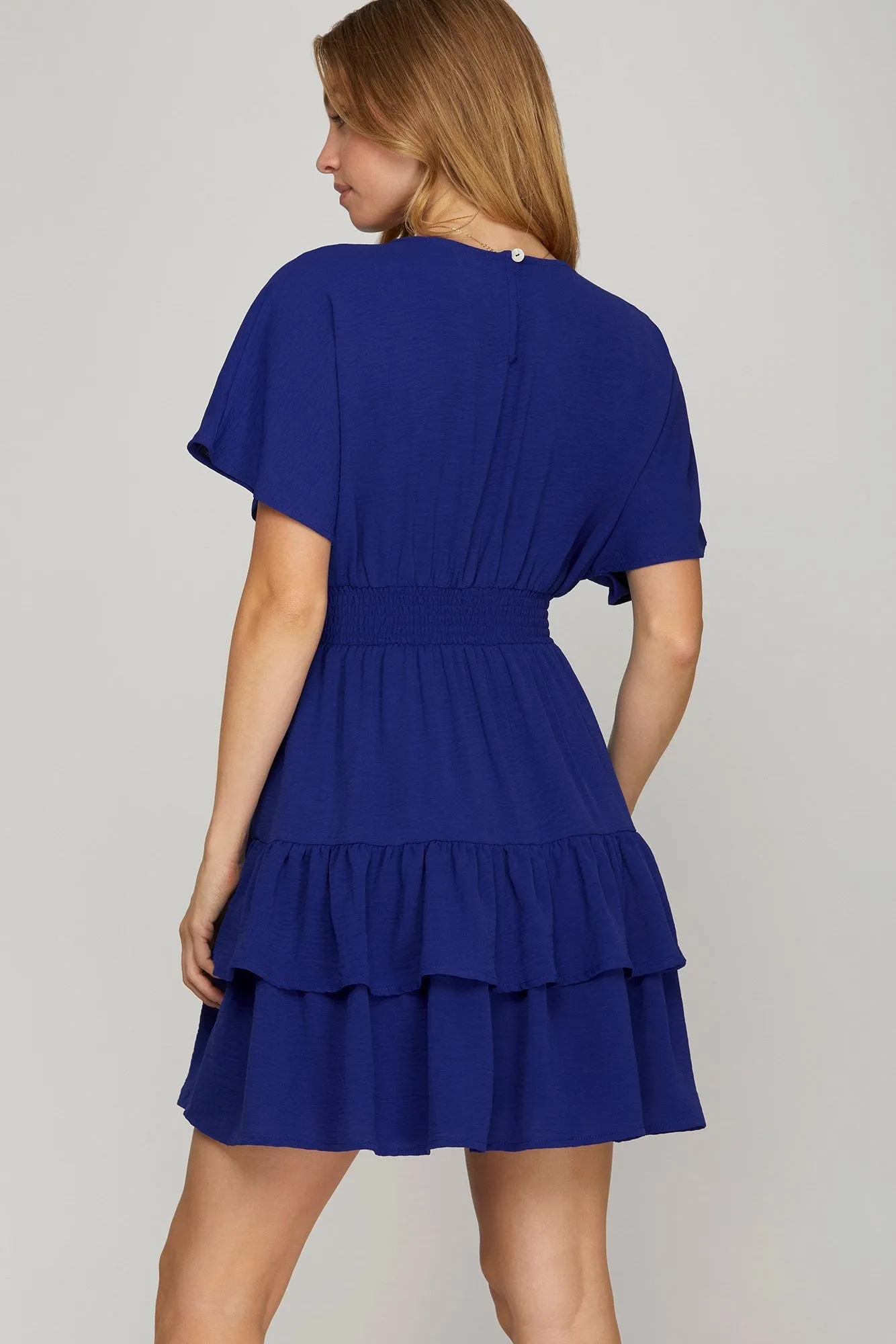 Brea Tiered Dress-Royal- She & Sky sold by Uforia Muse product image thumbnail 3