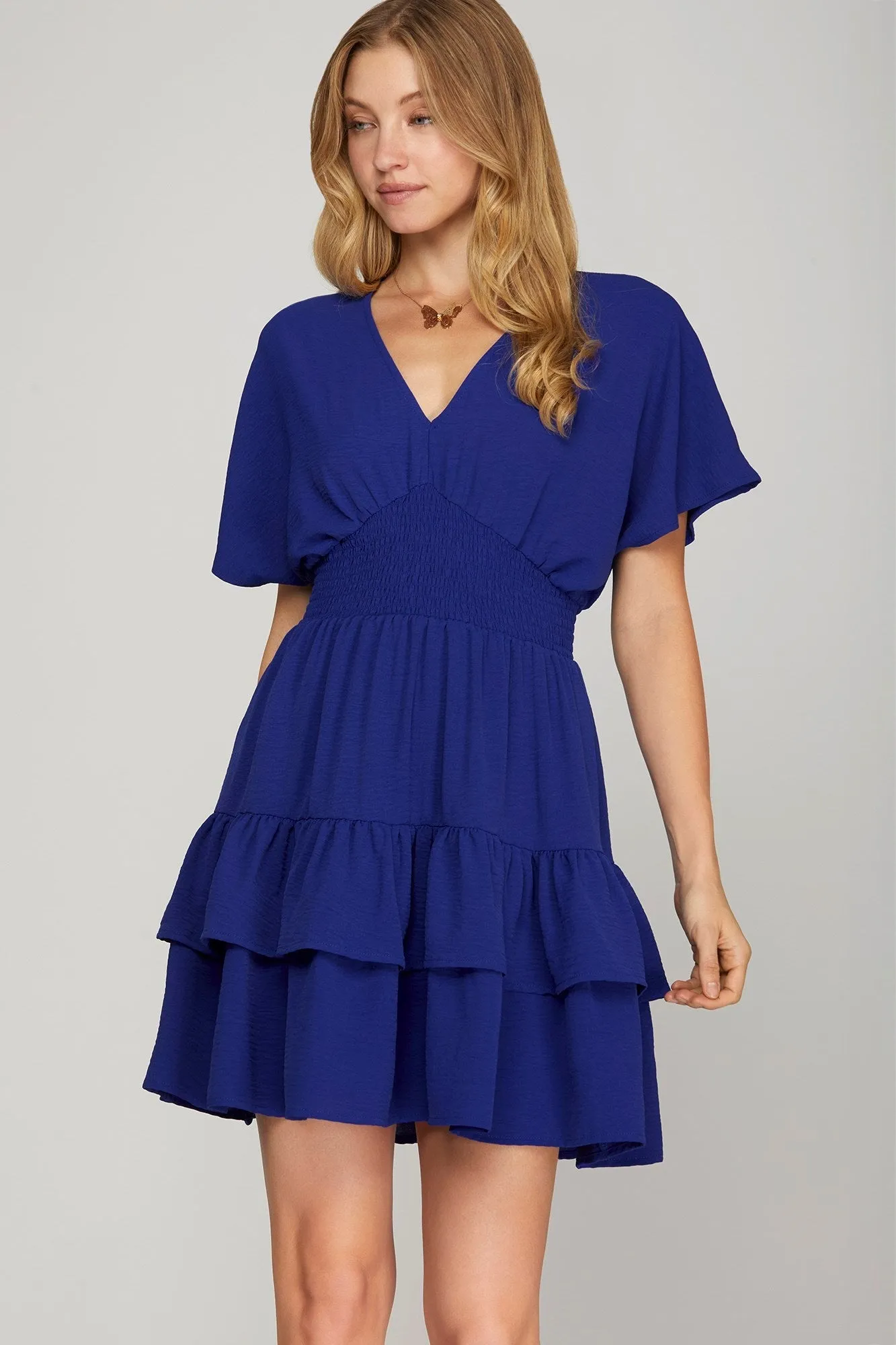 Brea Tiered Dress-Royal- She & Sky sold by Uforia Muse product image thumbnail 5