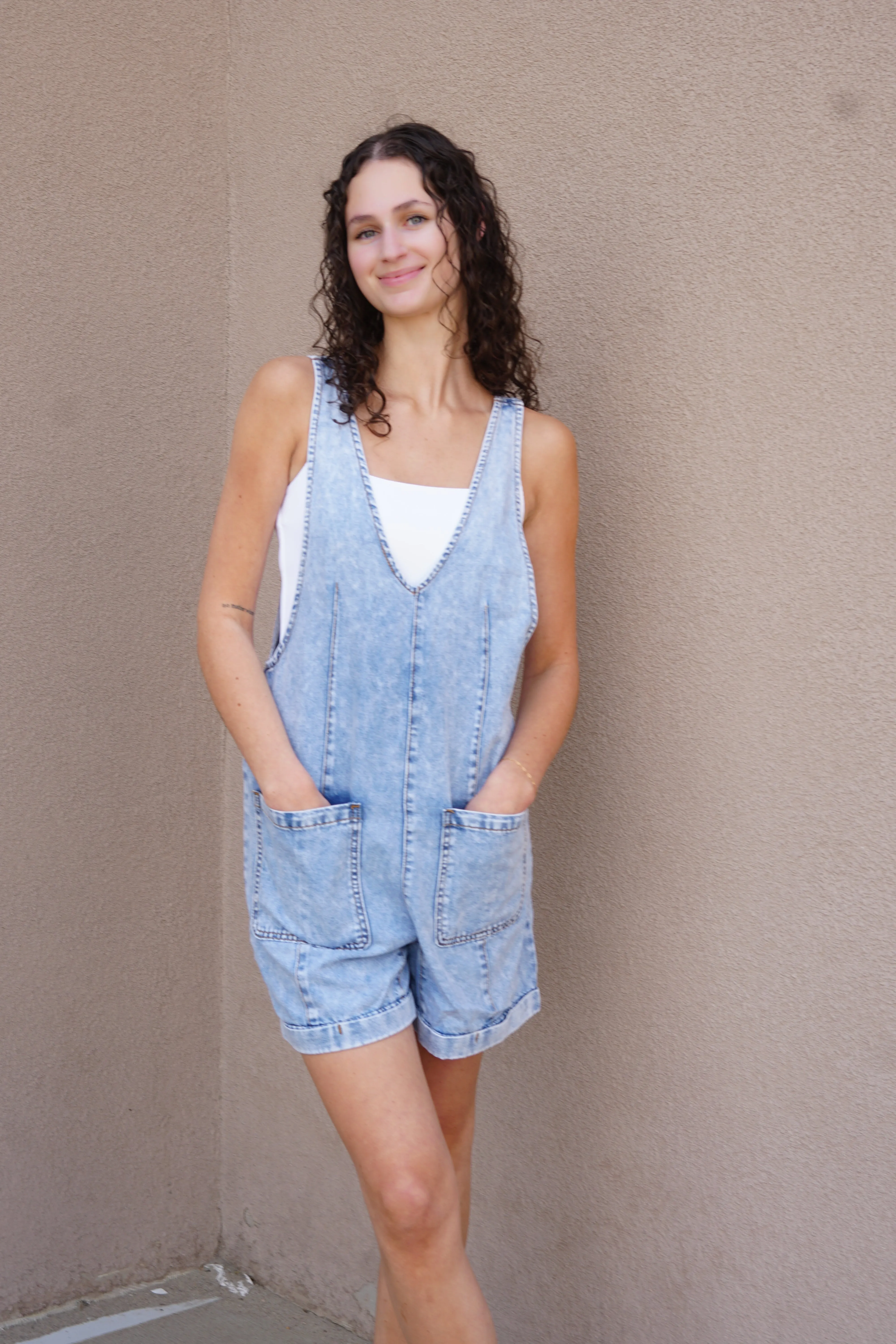 Landon Denim Romper sold by Uforia Muse product image thumbnail 4