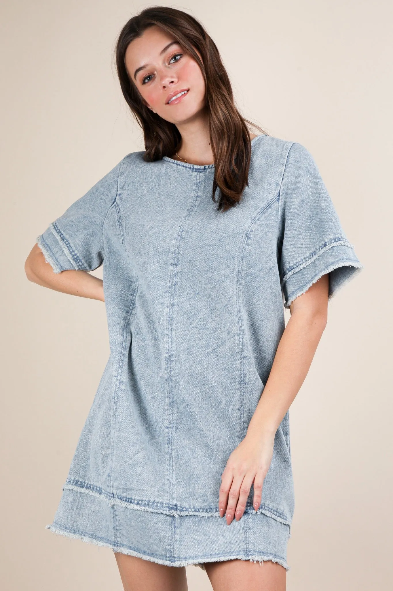 Oversize Denim Shift Dress sold by Uforia Muse product image thumbnail 3